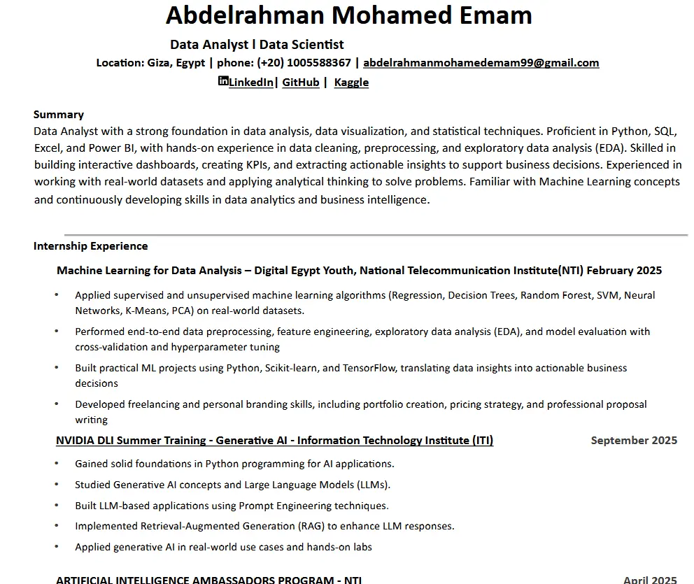 تصميم سيرة ذاتية (CV) احترافية متوافقة مع أنظمة ATS تزيد فرص قبولك