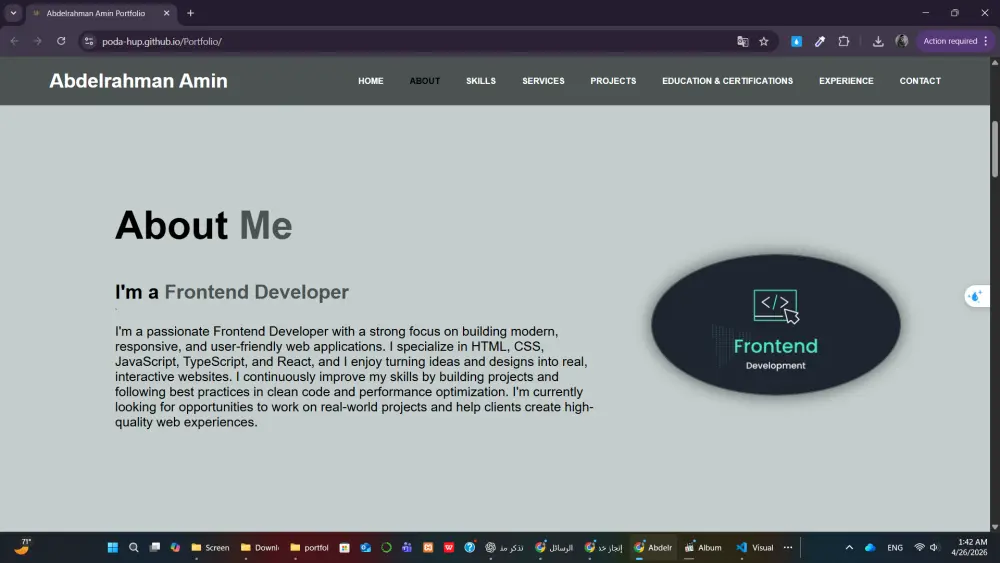 سأصمم موقع بورتفوليو احترافي ومتجاوب  Modern Responsive Portfolio Website
