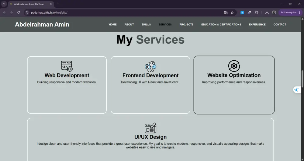 سأصمم موقع بورتفوليو احترافي ومتجاوب  Modern Responsive Portfolio Website