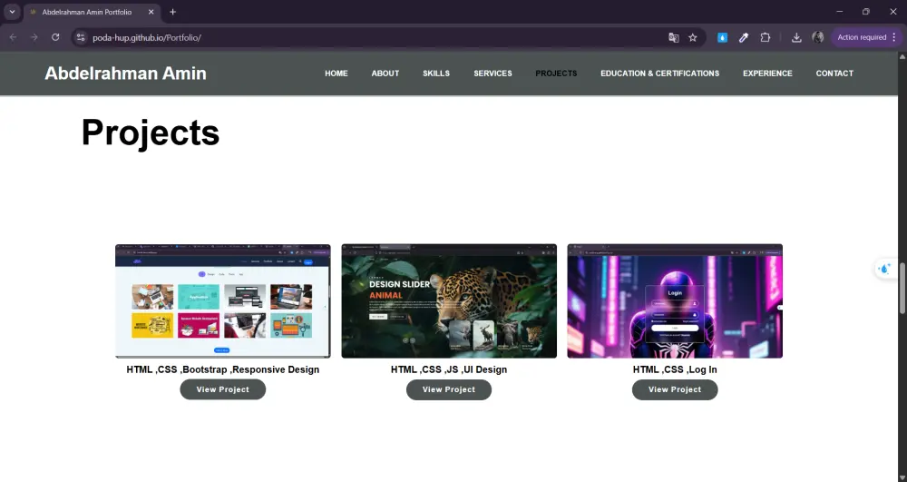 سأصمم موقع بورتفوليو احترافي ومتجاوب  Modern Responsive Portfolio Website