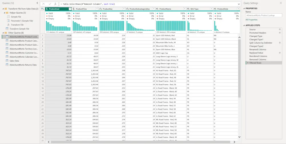 تنظيف وتجهيز ملف Excel أو CSV للتحليل باستخدام Power BI