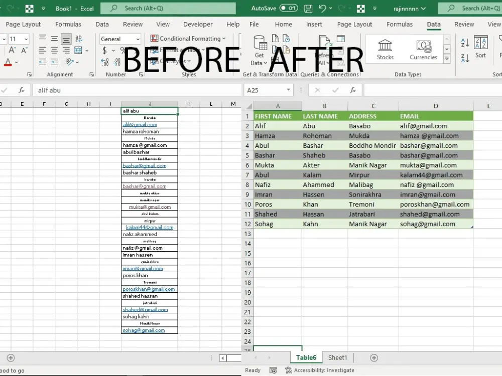تنظيف البيانات وتجهيزها للتحليل باستخدام Excel