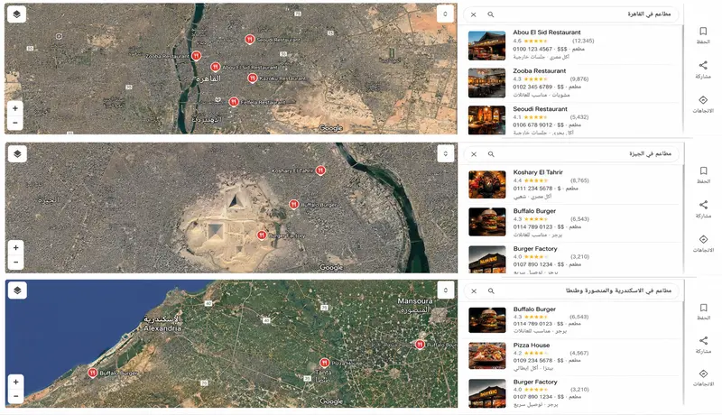 استخراج بيانات الشركات والمتاجر من Google Maps في ملف Excel