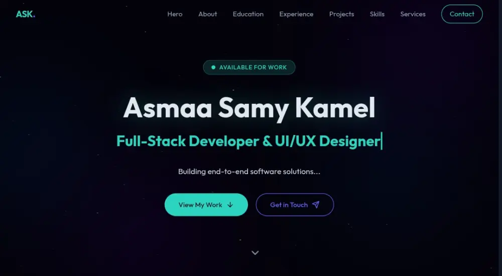 تصميم وتطوير موقع شخصي (Portfolio) احترافي لعرض أعمالك وسيرتك الذاتية.