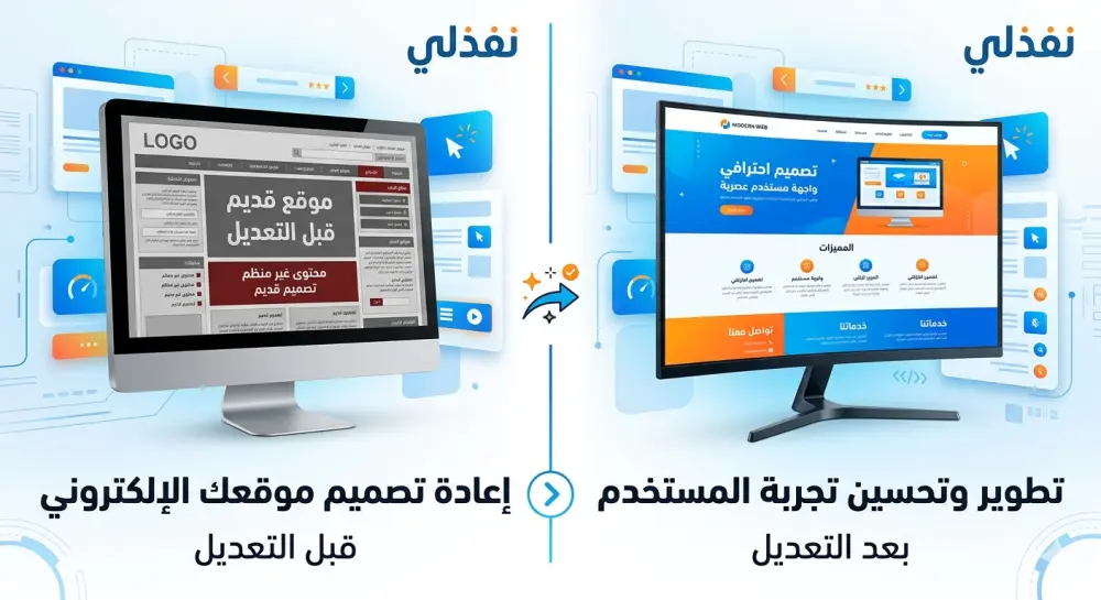 إعادة تصميم واجهات موقع إلكتروني احترافي UI/UX لزيادة التفاعل
