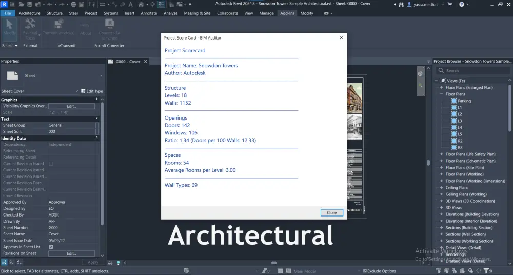 سأطور لك إضافة Revit Add-in باستخدام C# و Revit API