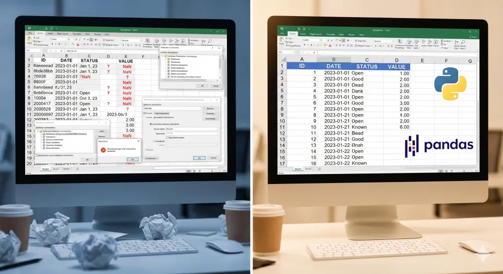 تنظيف ومعالجة البيانات (Data Cleaning) لملفات Excel وقواعد البيانات باحترافية