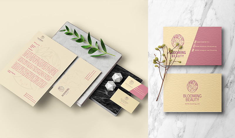 تصميم هوية بصرية كاملة ( بزنس كارد , ورقة مراسلات , مظروف )