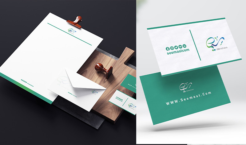 تصميم هوية بصرية كاملة ( بزنس كارد , ورقة مراسلات , مظروف )