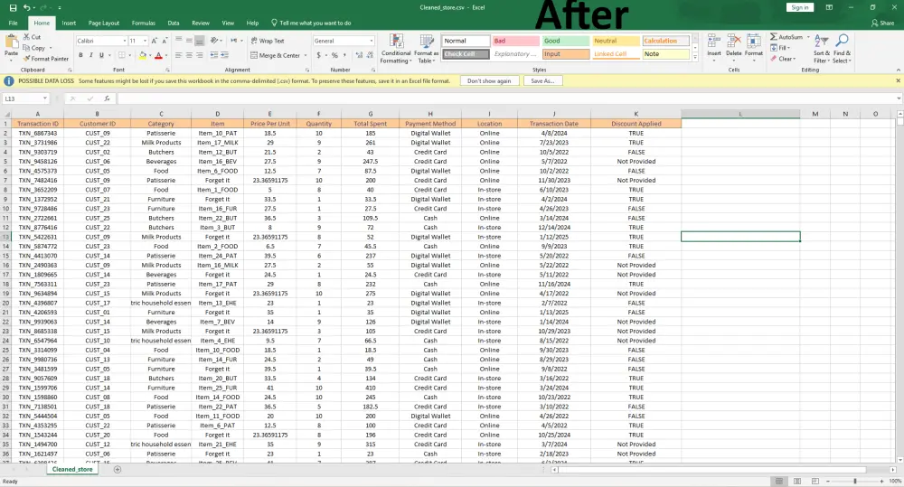 خدمة تنظيف ومعالجة البيانات (Data Cleaning & Preparation)