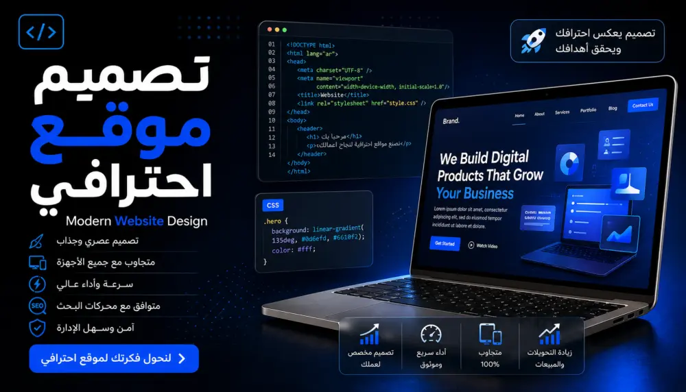 تصميم صفحة هبوط احترافية واحدة (Landing Page) متجاوبة وعصرية