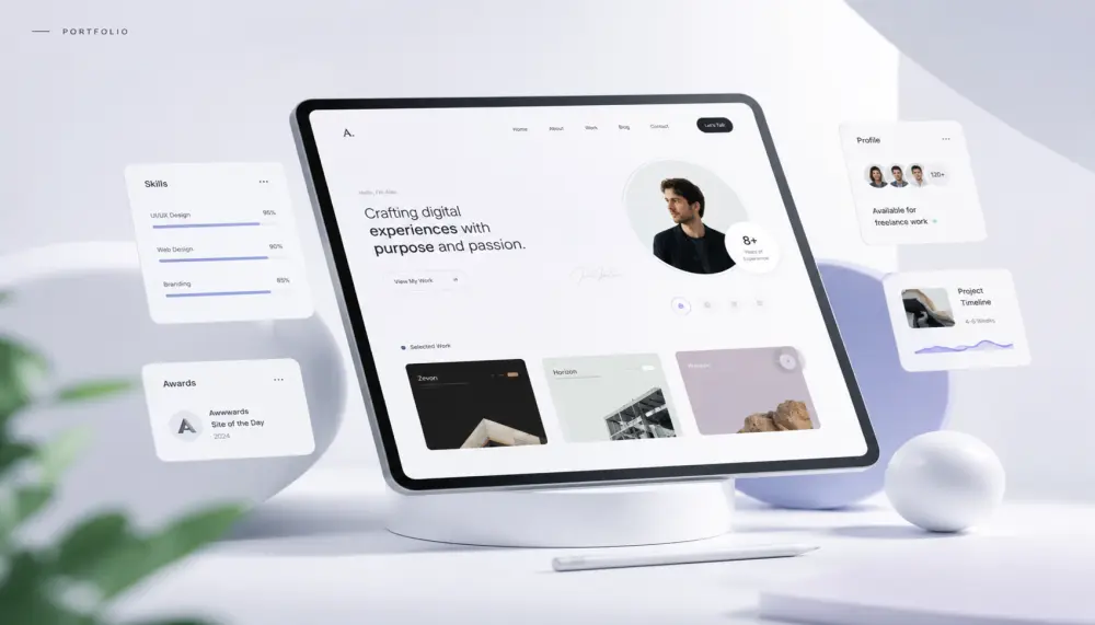 تصميم وتطوير موقع شخصي Portfolio احترافي متجاوب يعكس هويتك