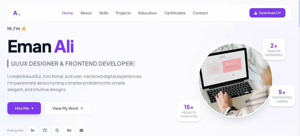 عمل Professional Portfolio and Landing Page