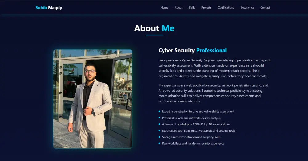 سأقوم بإنشاء وتصميم موقع Portfolio احترافي يعرض مهاراتك