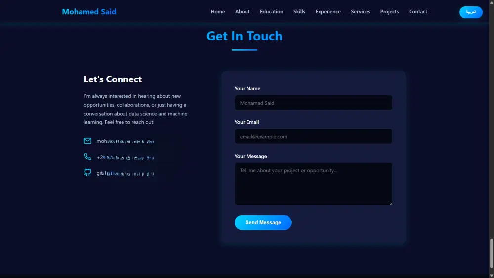 عمل بورتيفوليو احترافي لعرض اعمالك باستخدام HTML, CSS, and JS