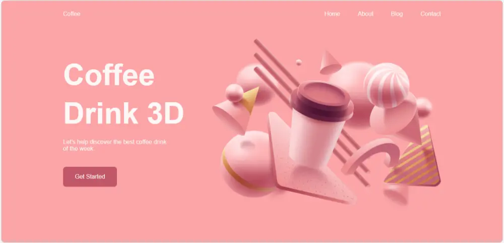 صفحة هبوط (Landing Page) احترافية لمنتجات القهوة مع أنيميشن 3D تفاعلي