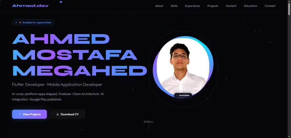 موقع Portfolio احترافي يعرض أعمالك ويعزز حضورك المهني
