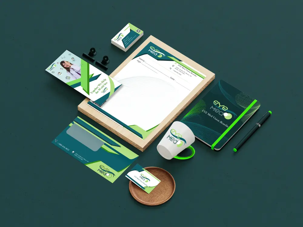 تصميم الهوية البصرية المتكاملة والمطبوعات الورقية (Stationery & Marketing Materials)