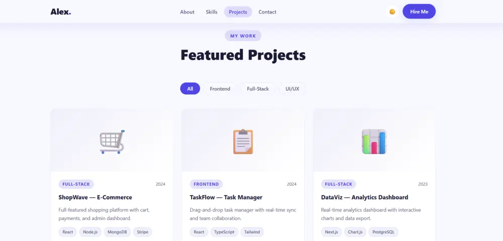 تصميم موقع شخصي (Portfolio) احترافي للمطورين والمستقلين