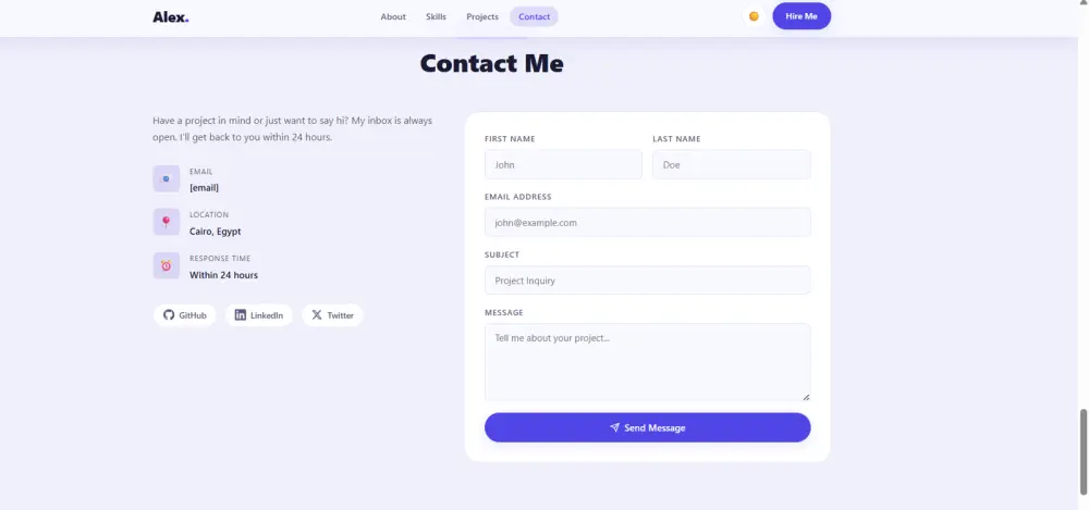تصميم موقع شخصي (Portfolio) احترافي للمطورين والمستقلين