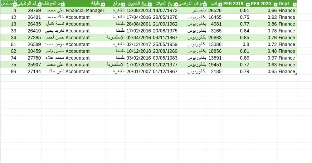 تحليل البيانات بإستخدام Excel
