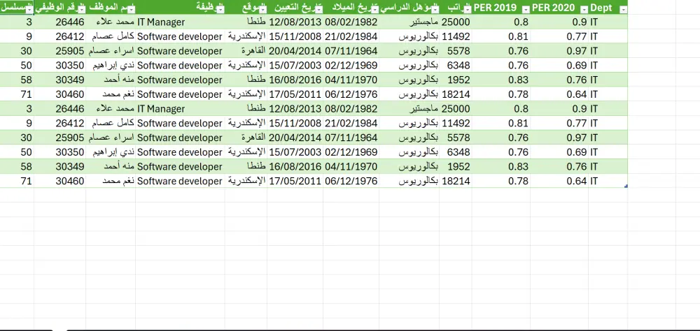 تحليل البيانات بإستخدام Excel