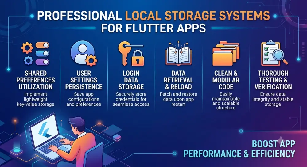 حفظ وإدارة البيانات محليًا في Flutter مع UI جذاب للمستخدم