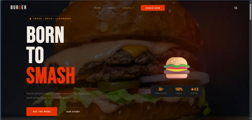 تطوير موقع Burger