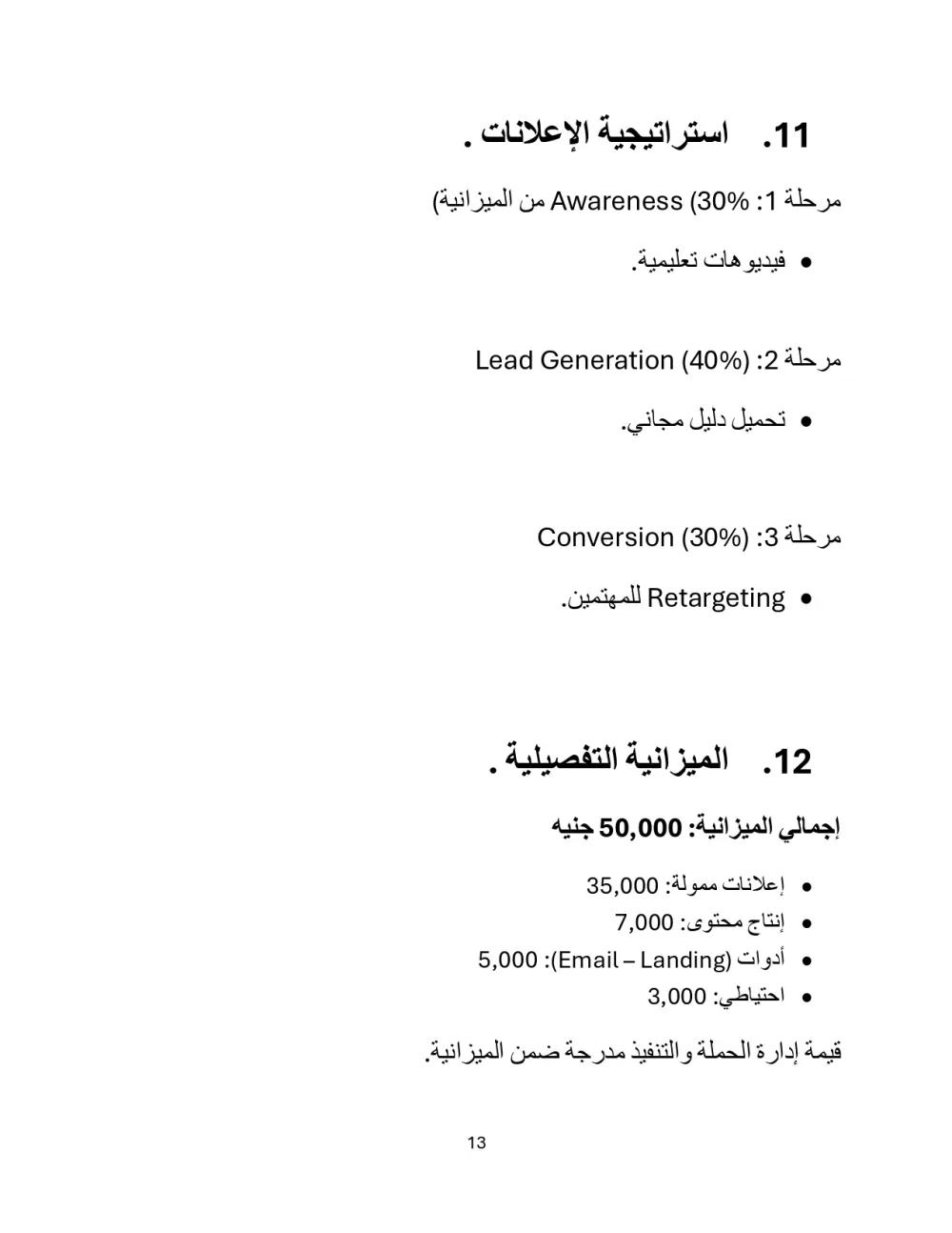 اعداد استراتيجية تسويق رقمي مخصصة لمشروعك