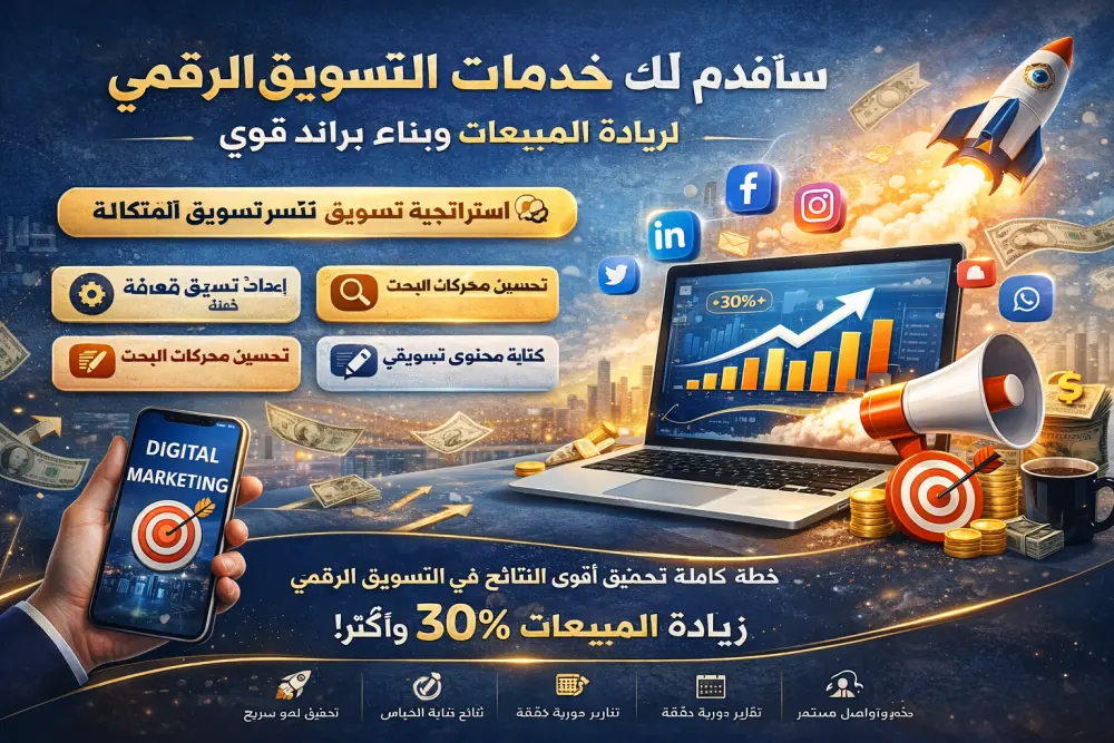 اعداد استراتيجية تسويق رقمي مخصصة لمشروعك