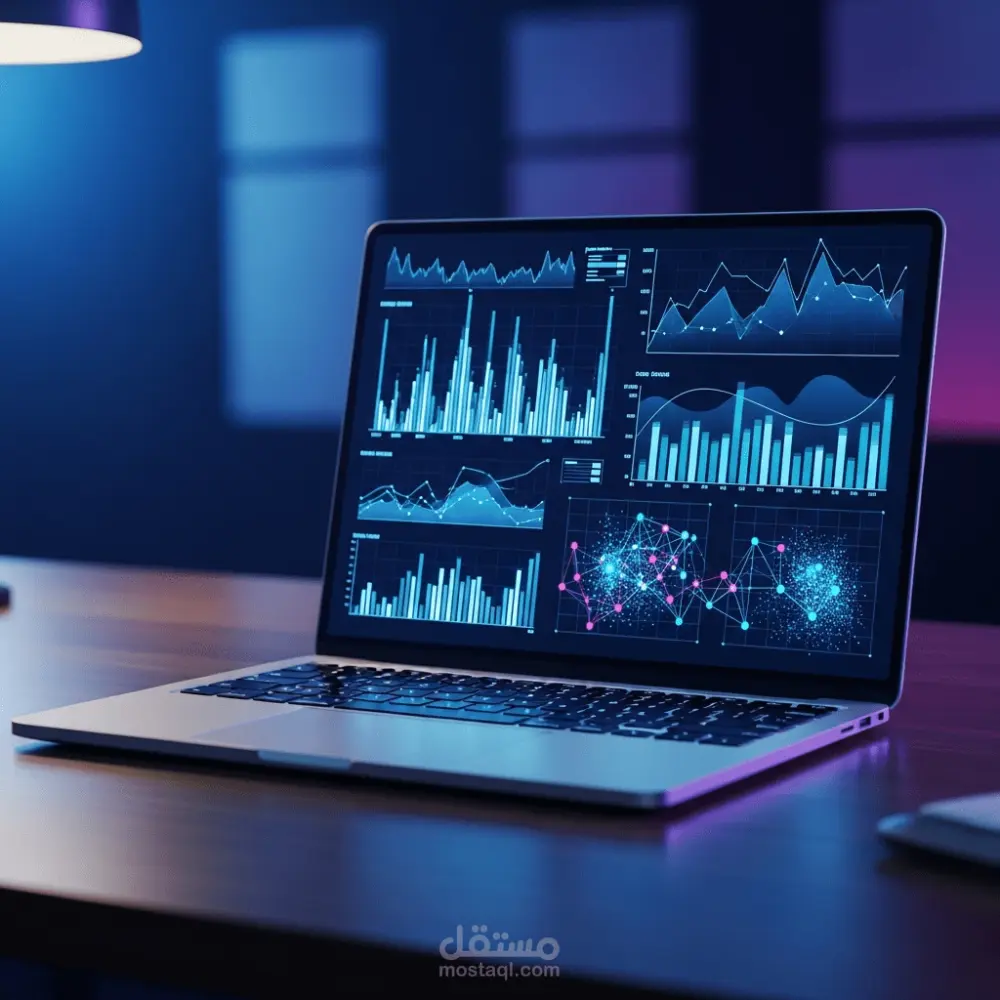 تحليل بيانات وتصميم لوحة بيانات (Dashboard) احترافية (Excel , Power BI)