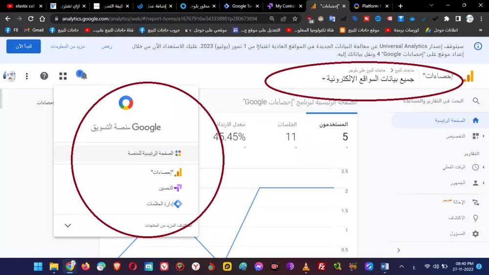ادراج وفهرسة المواقع الالكترونية المملوكة لاصحابها بشكل قانوني على جوجل انلايز تحليلات جوجل منصة تسويق جوجل