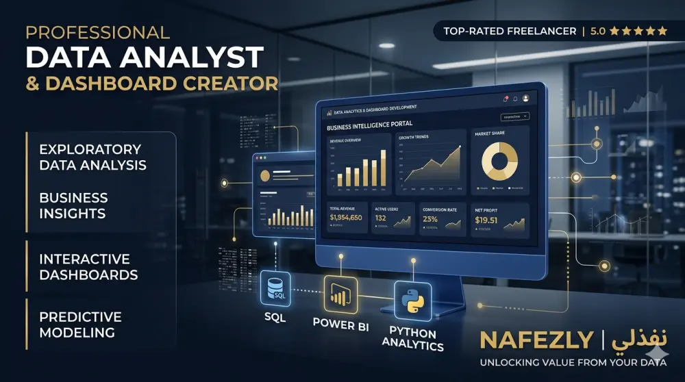 تصميم داشبورد احترافي وتحليل بصري للبيانات باستخدام Power BI