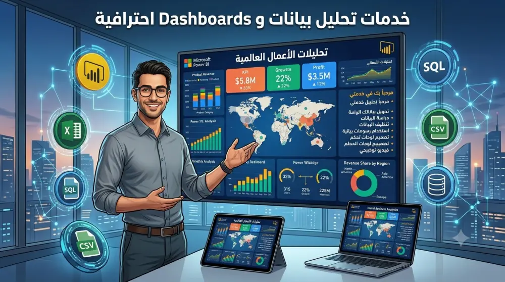 إنشاء لوحة تحكم Dashboard تفاعلية واحترافية باستخدام Excel