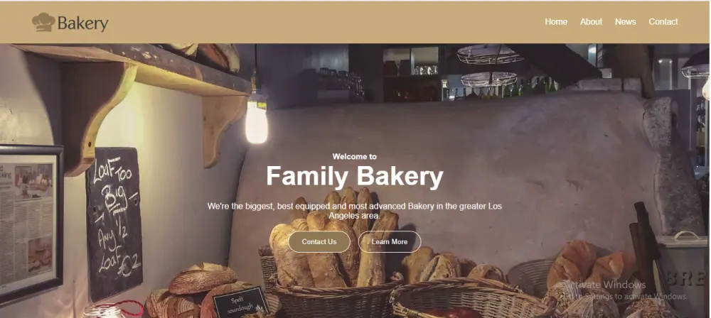 تصميم وتطوير صفحة هبوط احترافية لمخبز أو مطعم Bakery Landing Page Responsive