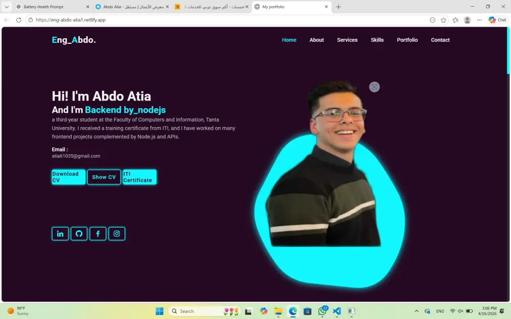 بورتفوليو احترافي يعكس مشاريعك وهويتك بقوة