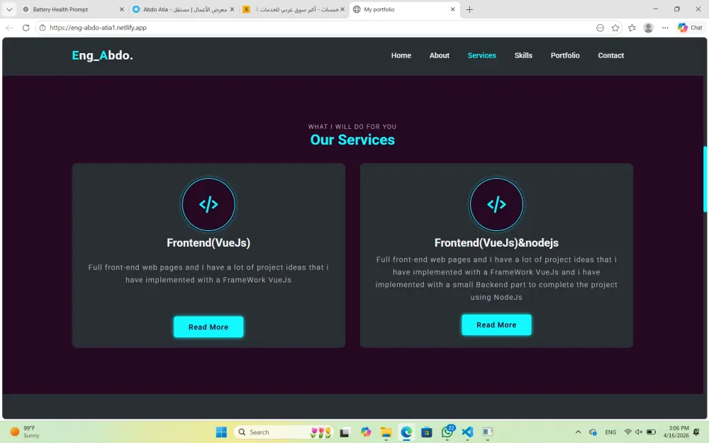 بورتفوليو احترافي يعكس مشاريعك وهويتك بقوة