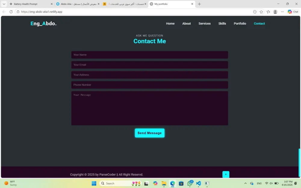 بورتفوليو احترافي يعكس مشاريعك وهويتك بقوة