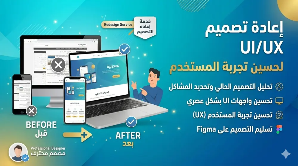 إعادة تصميم UI/UX لتحسين تجربة المستخدم للمواقع والتطبيقات