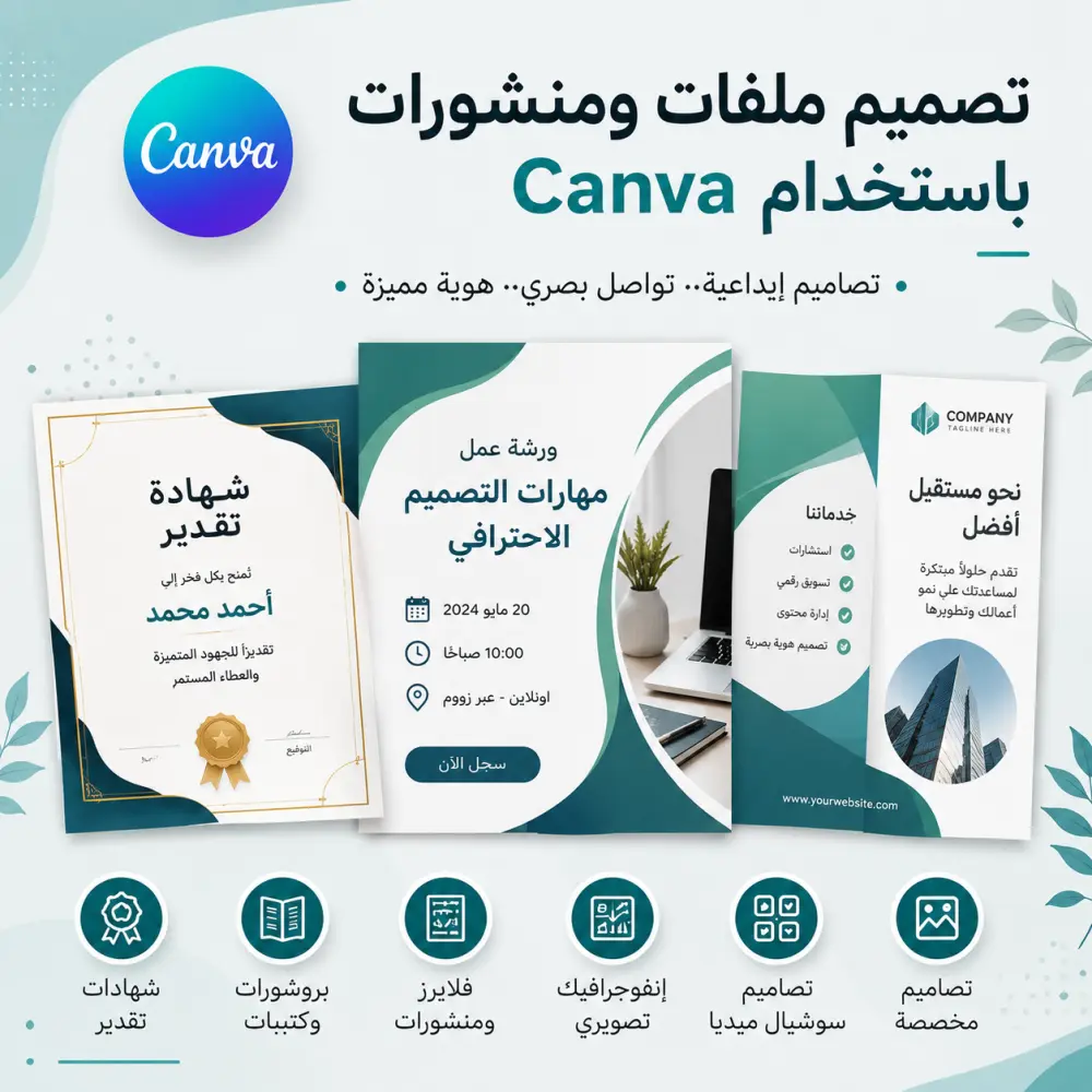 تصميم الملفات والمنشورات باستخدام Canva