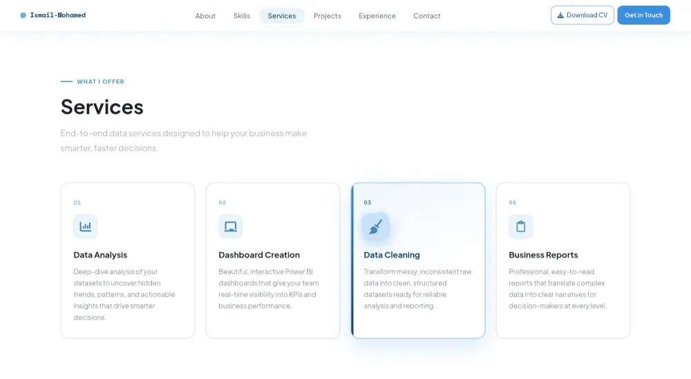هل تريد موقع Portfolio احترافي يعرض مهاراتك وأعمالك بشكل عصري يساعدك على جذب العملاء أو فرص العمل؟