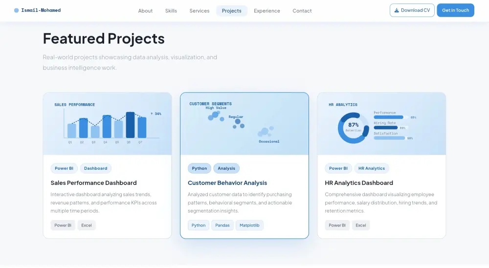 هل تريد موقع Portfolio احترافي يعرض مهاراتك وأعمالك بشكل عصري يساعدك على جذب العملاء أو فرص العمل؟