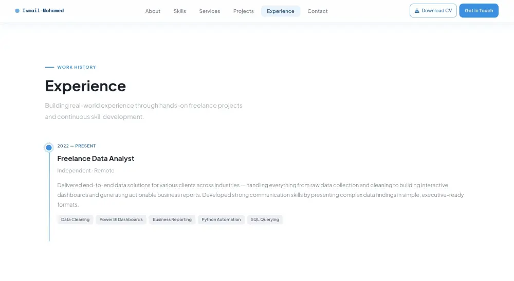 هل تريد موقع Portfolio احترافي يعرض مهاراتك وأعمالك بشكل عصري يساعدك على جذب العملاء أو فرص العمل؟