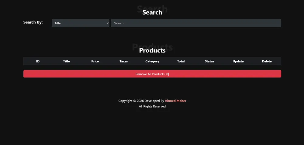 تصميم نظام إدارة بيانات CRUD باستخدام JavaScript (إضافة وتعديل وحذف البيانات)