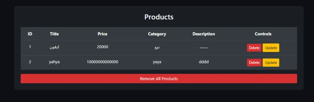 تصميم نظام إدارة بيانات CRUD باستخدام JavaScript (إضافة وتعديل وحذف البيانات)