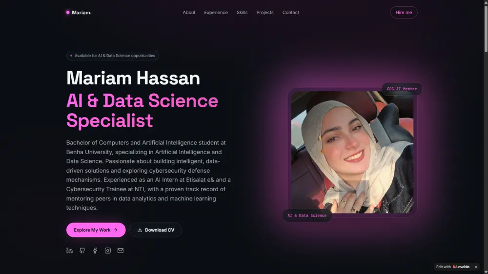 تصميم وبناء موقع بورتفوليو مكون من 6 أقسام برمجية
