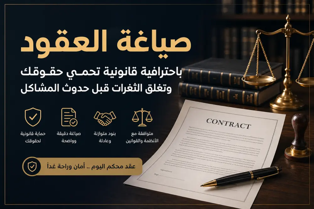 صياغة ومراجعة العقود باحتراف قانوني يضمن حقوقك ويغلق الثغرات