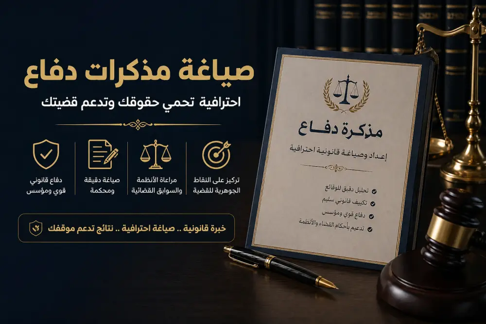 صياغة مذكرات دفاع احترافية مدعومة بأسس قانونية رصينة