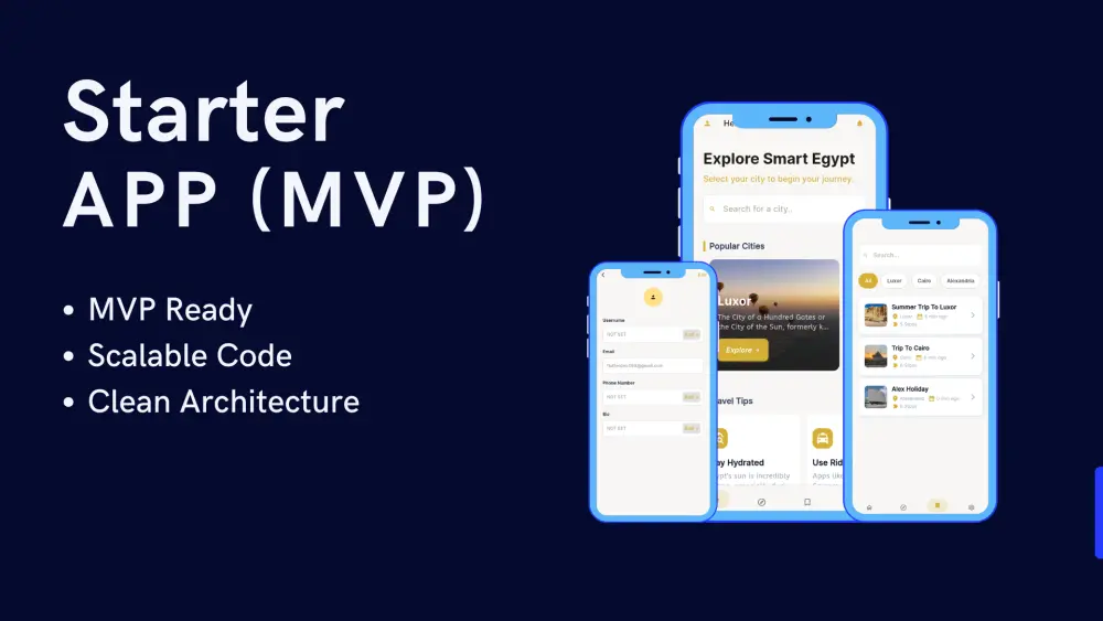 بناء تطبيق Starter MVP احترافي مع UI و Navigation قابل للتوسع