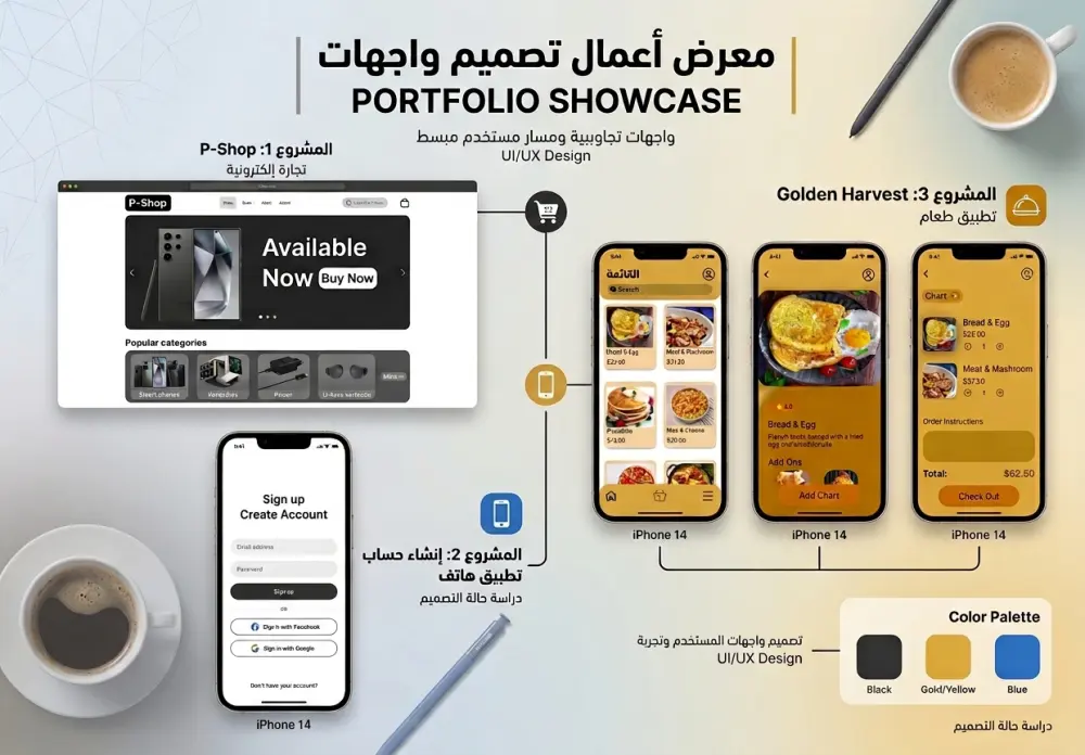 تصميم واجهات مستخدم UI/UX احترافية وعصرية لتطبيقك أو موقعك